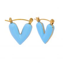 Heart-shaped Pastel Earrings for Women, Dainty Cute Summer Everyday Hypoallergenic Stainless Steel high-quality Jewelry Gift