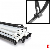 20pcs Plastic Reusable Cable Ties 8*200/250/300/450 Releasable Nylon May Loose Slipknot Recycle High Quality DIY