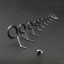 Exceepand 9 PCS Spinning Fishing Rod Guide Stainless Steel Frame Spin Pole Eye Line Ring for Fishing Rod Building and Repair