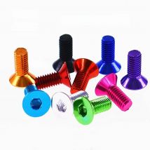 2pcs M3 M4 M5 M6 Length 10mm 12mm Aluminium Hex Socket Hexagon Flat Countersunk Head Allen Screws Bolt  Machine Screw Anodized