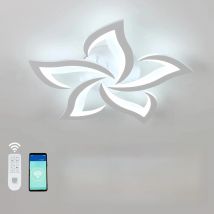 LED Ceiling Light Dimmable,White Ceiling Lamp Modern with Remote Control,Creative Petal Ceiling Light Aluminium for Living Room