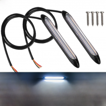 2Pcs Led Car DRL Daytime Running Lights Waterproof Universal DC 12V Auto Headlight Sequential Turn Signal Yellow Flow Day Light