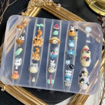 Super cute,clear silicone mold, Totoro nail art mold. transparent silicone nail mold.