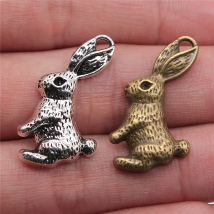 WYSIWYG 4pcs 29x19mm Pendant Rabbit Rabbit Charm Pendants For Jewelry Making Antique Silver Color Rabbit Pendants