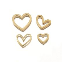 50pcs Brass Heart Link Earring Charms Connectors Hollow Love Heart Pendant For DIY Bracelets Necklaces Jewelry Making Supplies