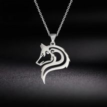 Unift Viking Ancient Fenrir Wolf Pendant Choker Necklace For Men Women Punk Animal Stainless Steel Necklace Fashion Jewelry Gift