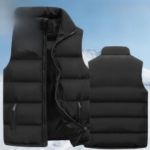 Men's Custom Your Logo Zipper Warm Vest Casual Sports Stand Collar Sleeveless Jacket Winter Down Vest