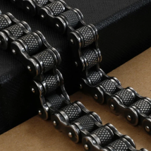 Retro Heavy Brush Stainless Steel Motorcycle Chain Bracelet 11/13MM Wide Mens Women Bike Biker Bracelets Hip-Hop Jewelry 19-23cm