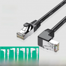 Cat6 Ethernet Cable RJ45 Right Angle UTP Network Cable Patch Cord 90 Degree Cat 6 Lan Cable For Laptop Router TV BOX White Black