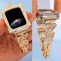 Women Luxury Crown pearl Watch Band for Apple Watch 10/9/8/7/SE6 5 4 3 2 1 Crown pearl Case Iwatch Series 10 9 8 7 6 Bracelet