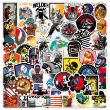 10/30/50PCS Mixed Welding Welder Graffiti Stickers DIY Luggage Skateboard Waterproof DIY Cool Cartoon Decal Sticker Toys Gift