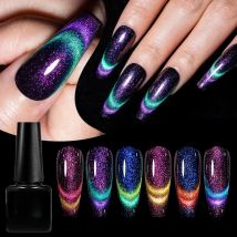 MTSSII 7ml Deep Plum Wine Purple Glass Magnetic Gel Nail Polish Semi Permanent Soak Off UV Art Magnet Laser Varnish Supplies