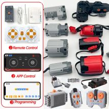 Techniczne funkcje zasilania silnika Części IR Speed APP Zdalne sterowanie Pojemnik na baterie Serwo Odbiornik światła PF Samochodowe klocki konstrukcyjne Klocki