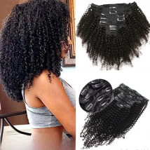 Kinky Curly Clip in Hair Extension Maxine 3C 4A Afro Kinky Curly Clip in Human Hair Extensions Women 120g/set clip-in Full Head