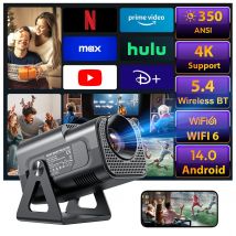 Proyector XGODY HY320 Mini Nativo 720P Android 14 4K 290ANSI H726 Wifi6 BT5.0 Cine Portátil para Exteriores 180 °   Proyector giratorio