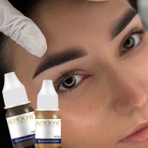 AIMOOSI Pigment do mikropigmentacji brwi, 18 kolorów, półtrwały makijaż, pigment do eyelinera, organiczny czarny brązowy tusz do tatuażu.