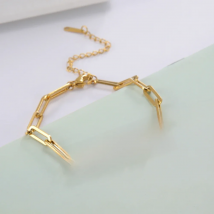 Cazador Custom Name Bracelet Stainless Steel Paper Clip Chain Bracelet for Women Personalized Jewelry New Year Valentine Gift