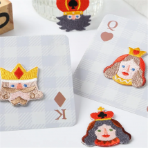 AHYONNIEX Cartoon King Queen Embroidery Patches for Bag Jeans Iron On Patches for Clothes Small DIY Patches