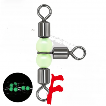 WALK FISH 10Pcs/Lot Fishing Rolling Triple Swivels Bearing Connector Solid Ring Fishing Tackle Accessory Equipment Fishing Tool