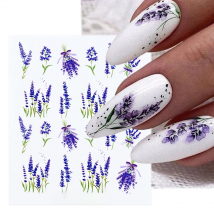 Harunouta 1 Sheet Nail Water Decals Transfer Lavender Spring Flower Leaves Nail Art Stickers Nail Art Manicure DIY