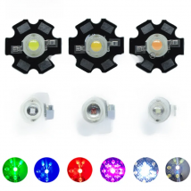 10pcs 1W 3W High Power LED Full Spectrum White Warm white Green Blue Deep Red 660nm Royal blue IR UV With 20mm Black Star PCB