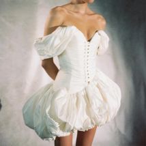 Booma A-Line Simple Wedding Dresses Off The Shoulder Mini Pleat Sleeveless Elegant Brides Gown Custom Made 2025