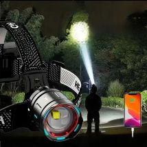 New 10000000LM Most Powerful Headlamp 800W Headlight USB Rechargeable Head Flashlight High Power Outdoor Head Lamp Fishing Light