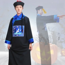 Qing dynasty The Eunuch Zombie Chinese Ancient Cosplay Officials Men Chinese Zombies for Halloween Clothes hats  Ancient Manchu