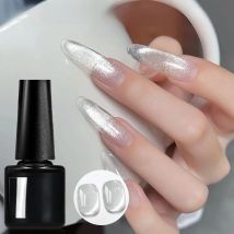 MEET ACROSS 7ml Water Light Cat Magnetic Nail Gel Polish Super Shine Mirror Effect Glass Jelly Nail Art Manicure Varnishes