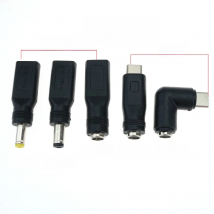1x USB Type C 5.5 * 2.1 mm  female to 5.5X2.1 / 4.8 * 1.7 mm Micro USB male For iphone plug Laptop PC DC Power Adapter connector