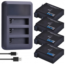 Batmax 1680mAh Gopro Hero 4 Battery Replacement + LED 3-Slots USB Charger for GoPro HERO4 GoPro AHDBT-401 Action Camera Bateria