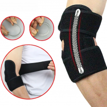 1Pcs Adjustable Elbow Support with Dual Stabilizers, Elbow Brace Breathable Training Elbow Wrap Arm Band, Reversible Stabilizer