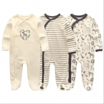 Unisex Baby Organic Cotton Snap Footed Sleep and Play Pajamas Long Sleeve Bodysuit for Newborn Boy and Girl Clothes Bebe