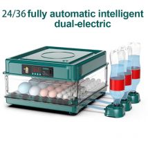Incubadora totalmente automática de 24/36 huevos, giro automático de huevos, incubadora inteligente de temperatura constante de 220V para huevos de codorniz, ganso y pato