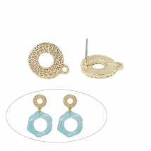 New 16*13mm 10pieces/bag Zinc Alloy Gold Concentric Circles Earring Base Connectors Linkers for DIY Earring Jewelry Accessories