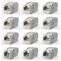 12/24pcs RJ45 Keystone Cat7 Cat6A Shielded FTP Zinc Alloy Module Network Keystone Jack Connector Adapter 10GB Network