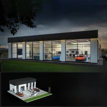 TimeMicro&MoreArt 1/64 Showroom with Led Lighting Diorama theme car showroom light version assembly storage display scene