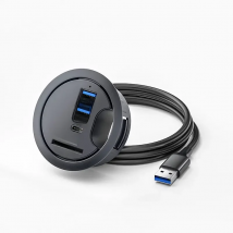 USB HUB 3.0 Mount In Desk Docking Station With Multi USB 3.0 Adapter SD/TF Card Reader Headphone Desktop Organizer USB Splitter