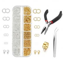 1Box Jewelry Findings Kits Zinc Alloy Open Jump Rings Lobster Clasps for DIY Bracelet Necklace Chain Accessories Making Supplies