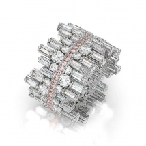 Huitan Gorgeous Silver Color Cubic Zirconia Wedding Party Ring for Women Personality Irregularity Design Trendy Jewelry Size6-10