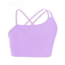 Kids Girls Asymmetrical Spaghetti Straps Sleeveless Strappy Back Open Back Sport Crop Vest Stretchy Yoga Training Top Sportswear