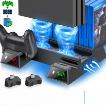 For PS4/PS4 Slim/PS4 Pro Cooling Fan Stand 2 Controllers Charger Charging Station For PS4 Playstation 4 Console Controller stand