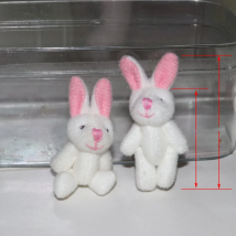 100pc/lot  3.5cm 4.5cm  Soft Mini Joint Rabbit Pendant  Bunny For Key Chain Bouquet Toy Doll DIY Ornaments Gifts