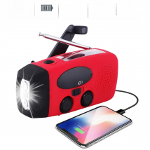 Solar Hand Crank Powered Camping Light With AM/FM Radio Outdoor 2000mAh USB Charging Multifunctional Hand Dynamo LED Flashlight
