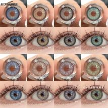 EYESHARE 1 Paar farbige Kontaktlinsen für Augen, blaue Linsen, natürliche graue und grüne modische Kontaktlinsen, braune Augenkontaktlinsen