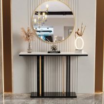 LUVODI Consolle in marmo per soggiorno Consolle lunga e stretta dietro il divano Mobili con estremità laterale del divano