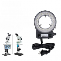 LED Ring Light Source Illuminator Lamp for Industrial Microscope Color Temperature is 6500K and The Brightness is Adjustable