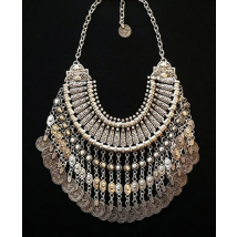 Afghan Bohemian Collars Choker Chic Ethnic Indian Jewelry Sets Gypsy Boho Vintage Tassel Coin Statement Necklace Earrings Women
