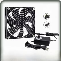Gdstime 120mm x 25mm 110V 220V AC Powered Fan with Speed Controller 3V to 12V for Receiver Xbox DVR Playstation Component Cooler