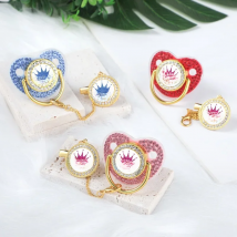 Crown Newborn Pacifier Clip Chain Baby Dummy Silicone BPA Free Toddler Teether Infant Soother Nipple Baby Shower Gift